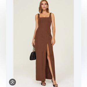 STAUD Brown Portrait Dress - size 2
